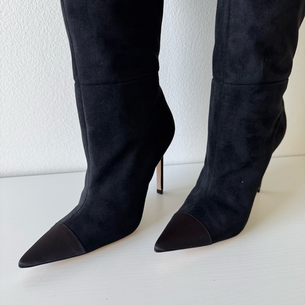 New! Good American Black Suede Over-the-Knee Women's Boots, Size 7,5 - Picture 2 of 12